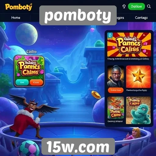 Navegação intuitiva no site de jogos Pomboty